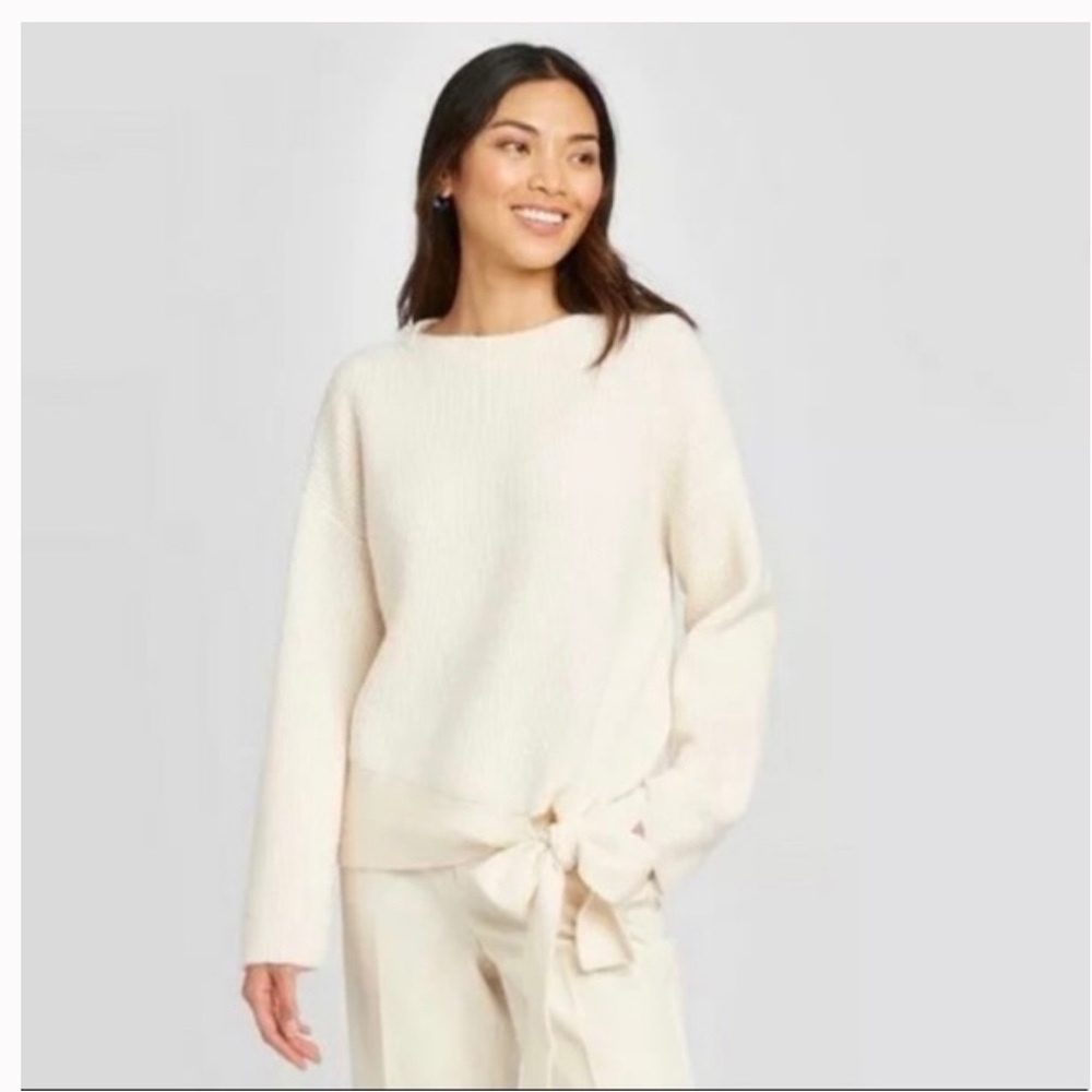 A new day tie-front sweater